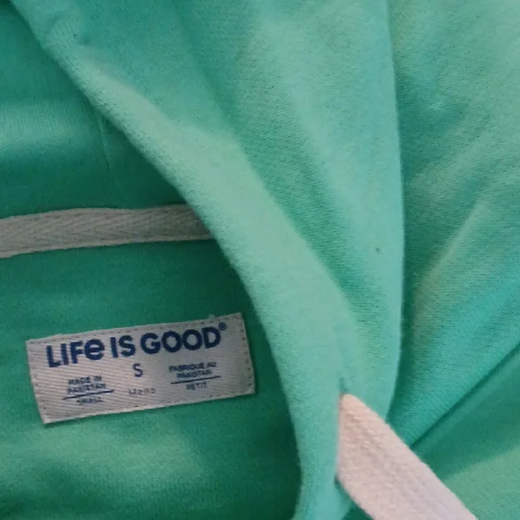 Life Is Good Mint Green Hoodie with Graphic - Picture 2 of 2